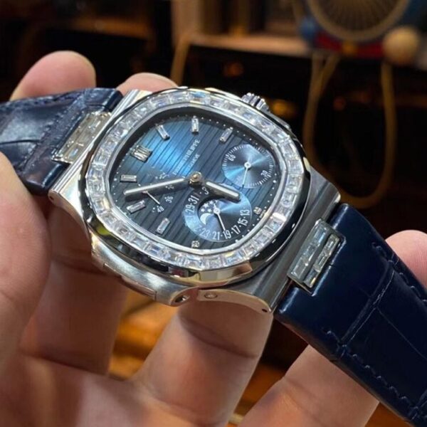 Branded Nautilus Blue Diamonds Men Watch 27 - Image 4