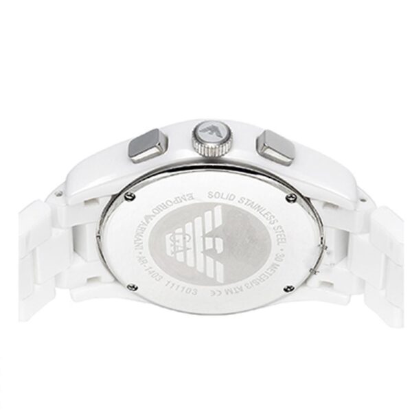 Luxury Watch Stainless Steel Chronograph White 1527 - Image 3